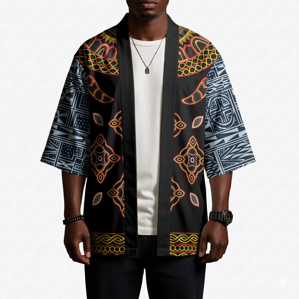 Cameroon Bamileke Toghu Pattern Kimono Bamenda Royal Cultural Design