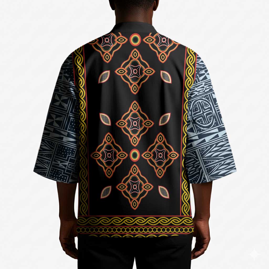 Cameroon Bamileke Toghu Pattern Kimono Bamenda Royal Cultural Design