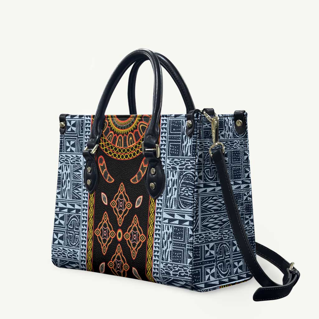 Cameroon Bamileke Toghu Pattern Leather Bag Bamenda Royal Cultural Design