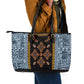Cameroon Bamileke Toghu Pattern Leather Tote Bag Bamenda Royal Cultural Design