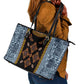 Cameroon Bamileke Toghu Pattern Leather Tote Bag Bamenda Royal Cultural Design