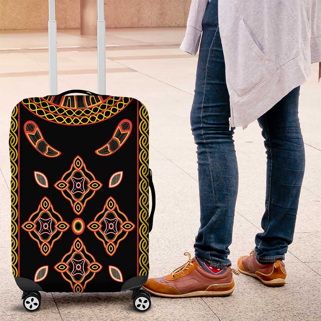 Cameroon Bamileke Toghu Pattern Luggage Cover Bamenda Royal Cultural Design