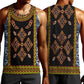 Cameroon Bamileke Toghu Pattern Men Tank Top Bamenda Royal Cultural Design