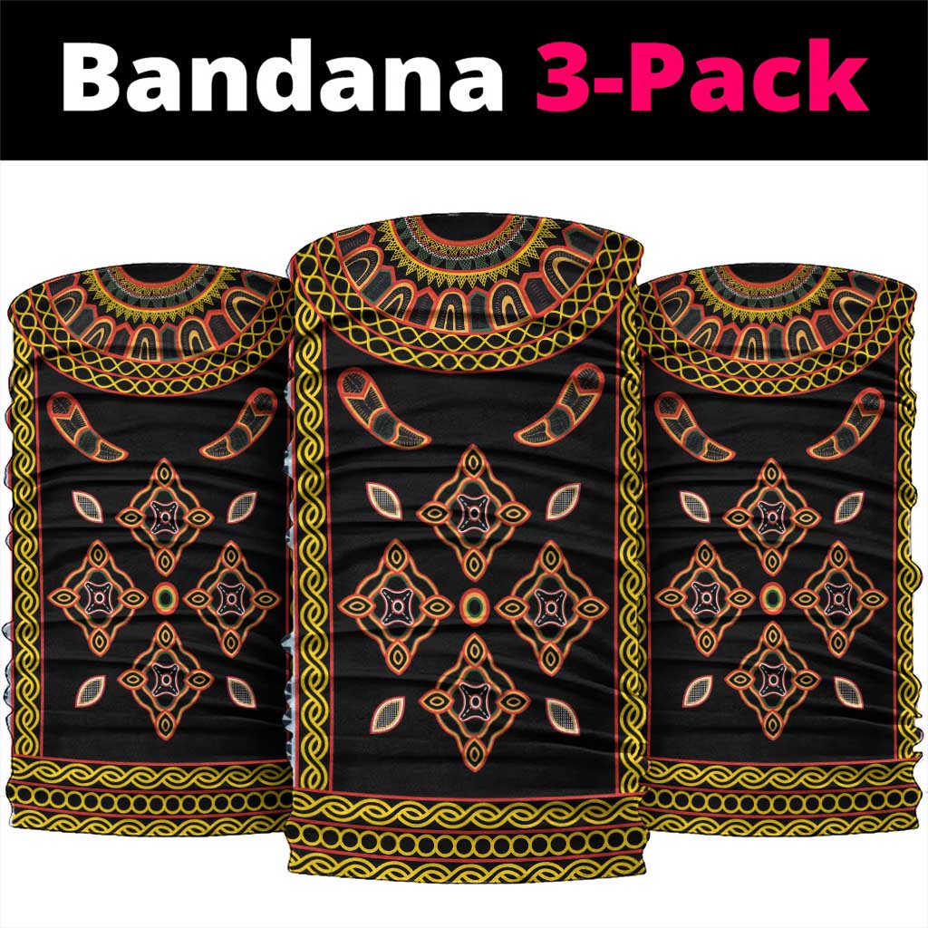 Cameroon Bamileke Toghu Pattern Neck Gaiter Bamenda Royal Cultural Design