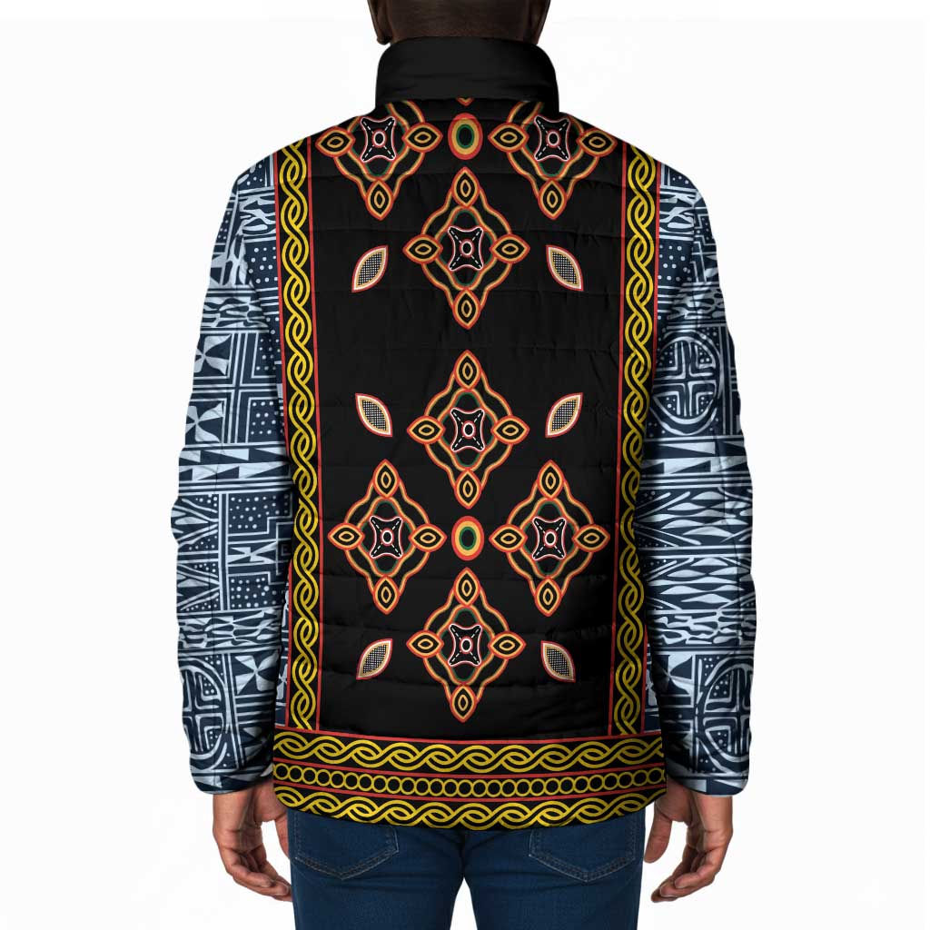 Cameroon Bamileke Toghu Pattern Padded Jacket Bamenda Royal Cultural Design