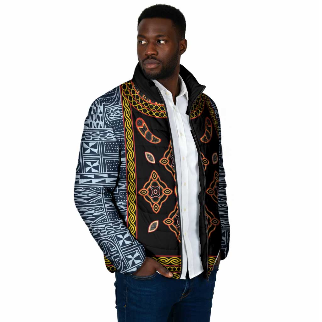 Cameroon Bamileke Toghu Pattern Padded Jacket Bamenda Royal Cultural Design