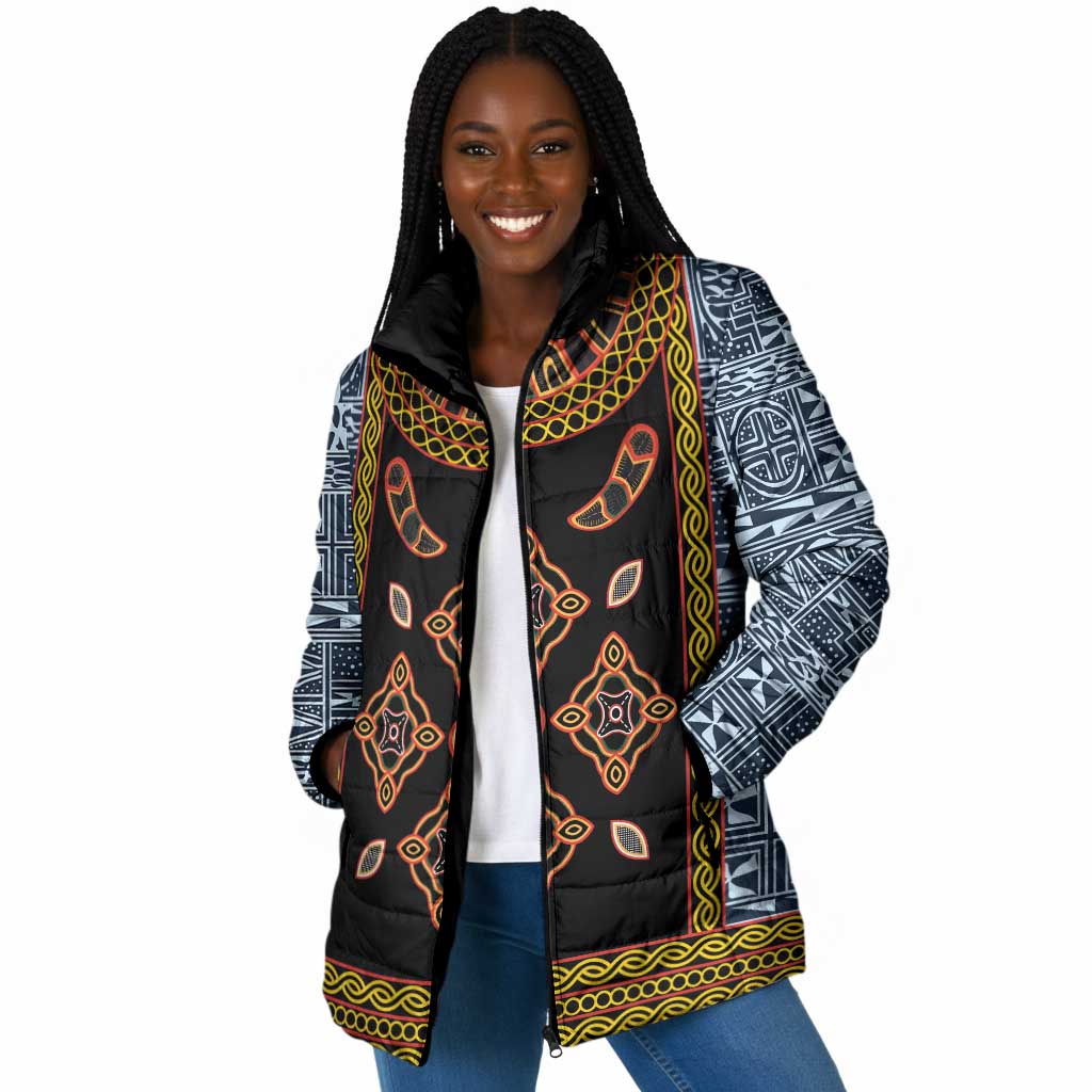 Cameroon Bamileke Toghu Pattern Padded Jacket Bamenda Royal Cultural Design