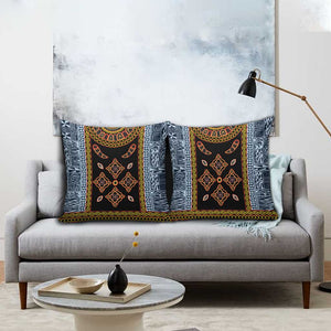 Cameroon Bamileke Toghu Pattern Pillow Cover Bamenda Royal Cultural Design