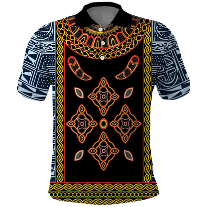 Cameroon Bamileke Toghu Pattern Polo Shirt Bamenda Royal Cultural Design