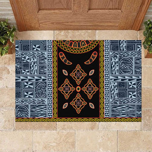 Cameroon Bamileke Toghu Pattern Rubber Doormat Bamenda Royal Cultural Design