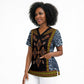 Cameroon Bamileke Toghu Pattern Scrub Top Bamenda Royal Cultural Design