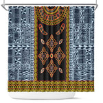 Cameroon Bamileke Toghu Pattern Shower Curtain Bamenda Royal Cultural Design
