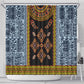 Cameroon Bamileke Toghu Pattern Shower Curtain Bamenda Royal Cultural Design