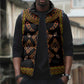 Cameroon Bamileke Toghu Pattern Sleeveless Puffer Jacket Bamenda Royal Cultural Design