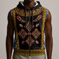 Cameroon Bamileke Toghu Pattern Sleeveless Zip Hoodie Bamenda Royal Cultural Design