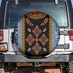 Cameroon Bamileke Toghu Pattern Spare Tire Cover Bamenda Royal Cultural Design