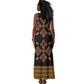 Cameroon Bamileke Toghu Pattern Tank Maxi Dress Bamenda Royal Cultural Design