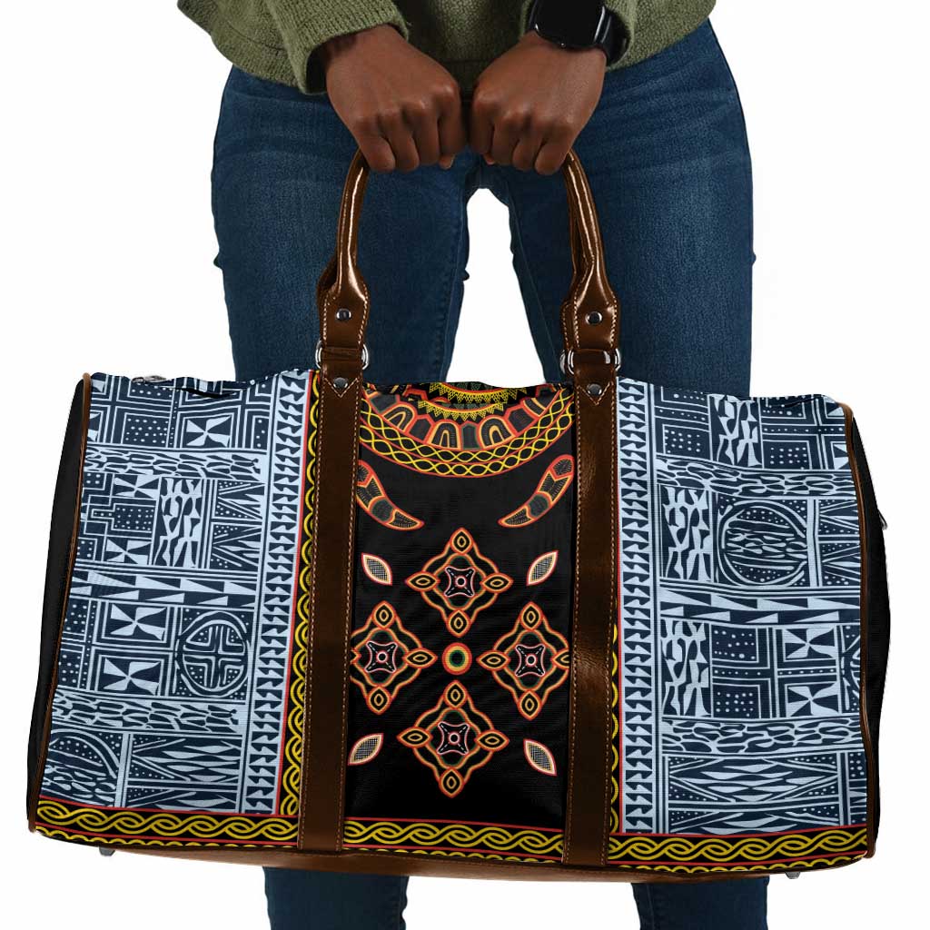 Cameroon Bamileke Toghu Pattern Travel Bag Bamenda Royal Cultural Design
