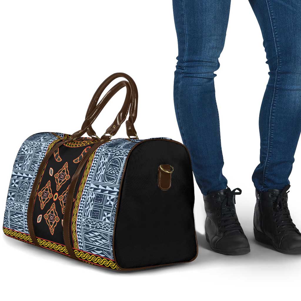 Cameroon Bamileke Toghu Pattern Travel Bag Bamenda Royal Cultural Design