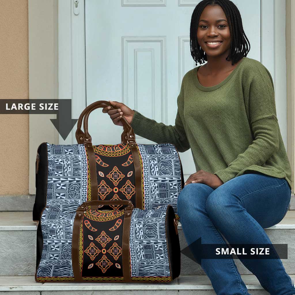 Cameroon Bamileke Toghu Pattern Travel Bag Bamenda Royal Cultural Design