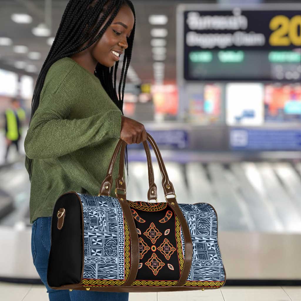Cameroon Bamileke Toghu Pattern Travel Bag Bamenda Royal Cultural Design