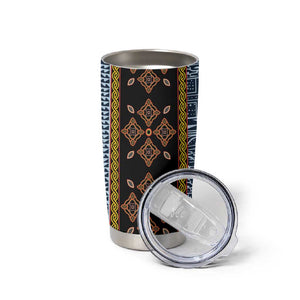 Cameroon Bamileke Toghu Pattern Tumbler Cup Bamenda Royal Cultural Design