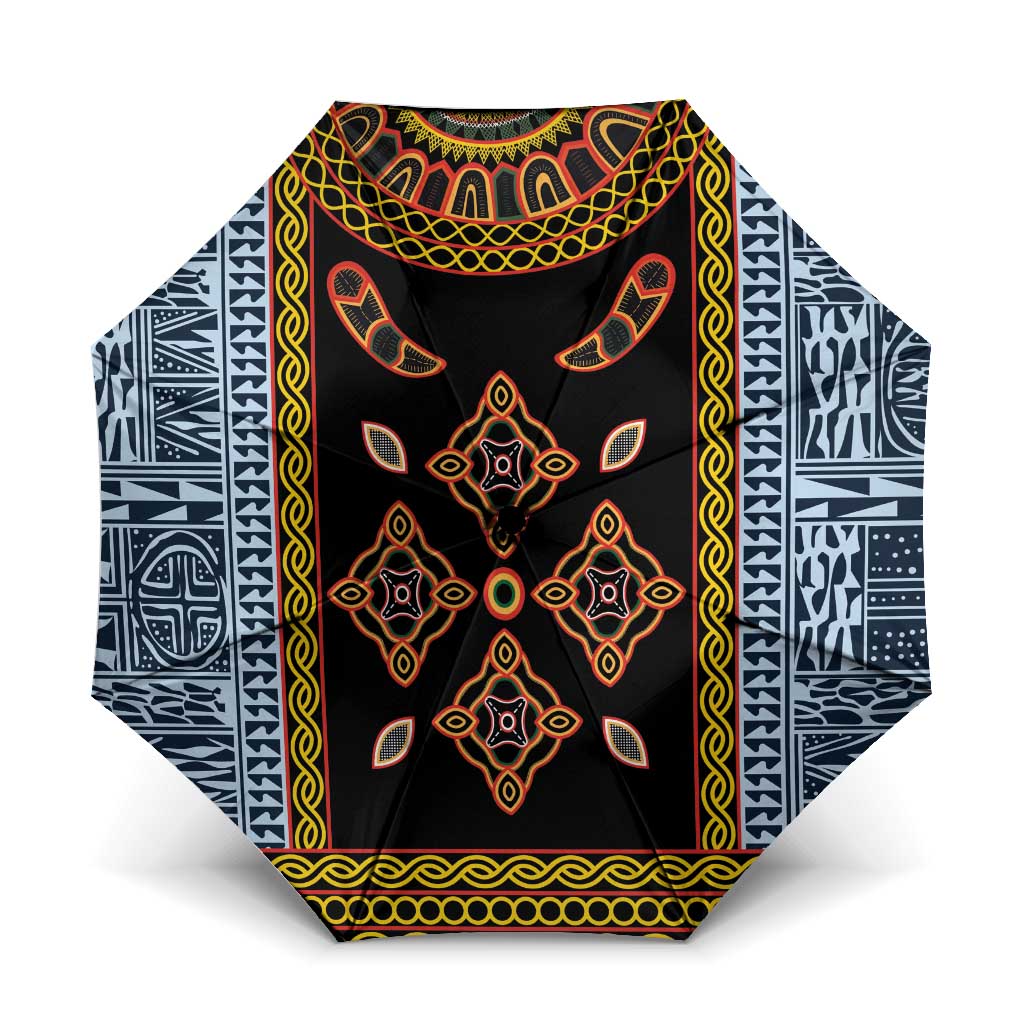 Cameroon Bamileke Toghu Pattern Umbrella Bamenda Royal Cultural Design