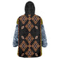 Cameroon Bamileke Toghu Pattern Wearable Blanket Hoodie Bamenda Royal Cultural Design