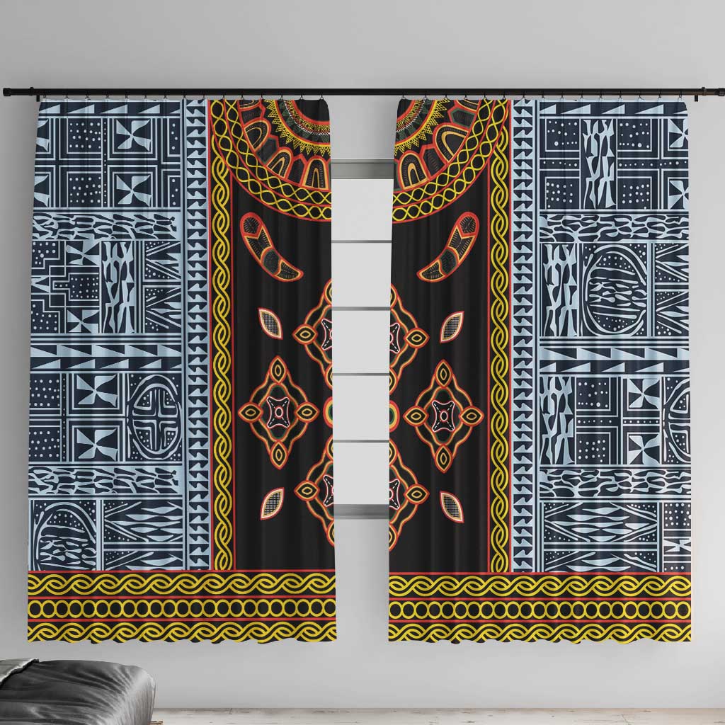 Cameroon Bamileke Toghu Pattern Window Curtain Bamenda Royal Cultural Design