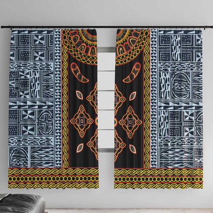 Cameroon Bamileke Toghu Pattern Window Curtain Bamenda Royal Cultural Design