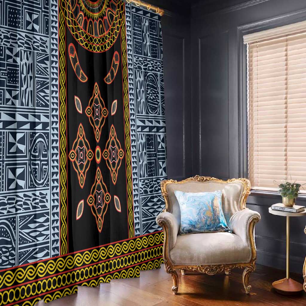 Cameroon Bamileke Toghu Pattern Window Curtain Bamenda Royal Cultural Design