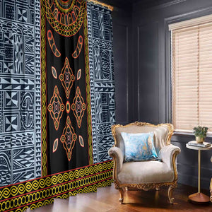 Cameroon Bamileke Toghu Pattern Window Curtain Bamenda Royal Cultural Design