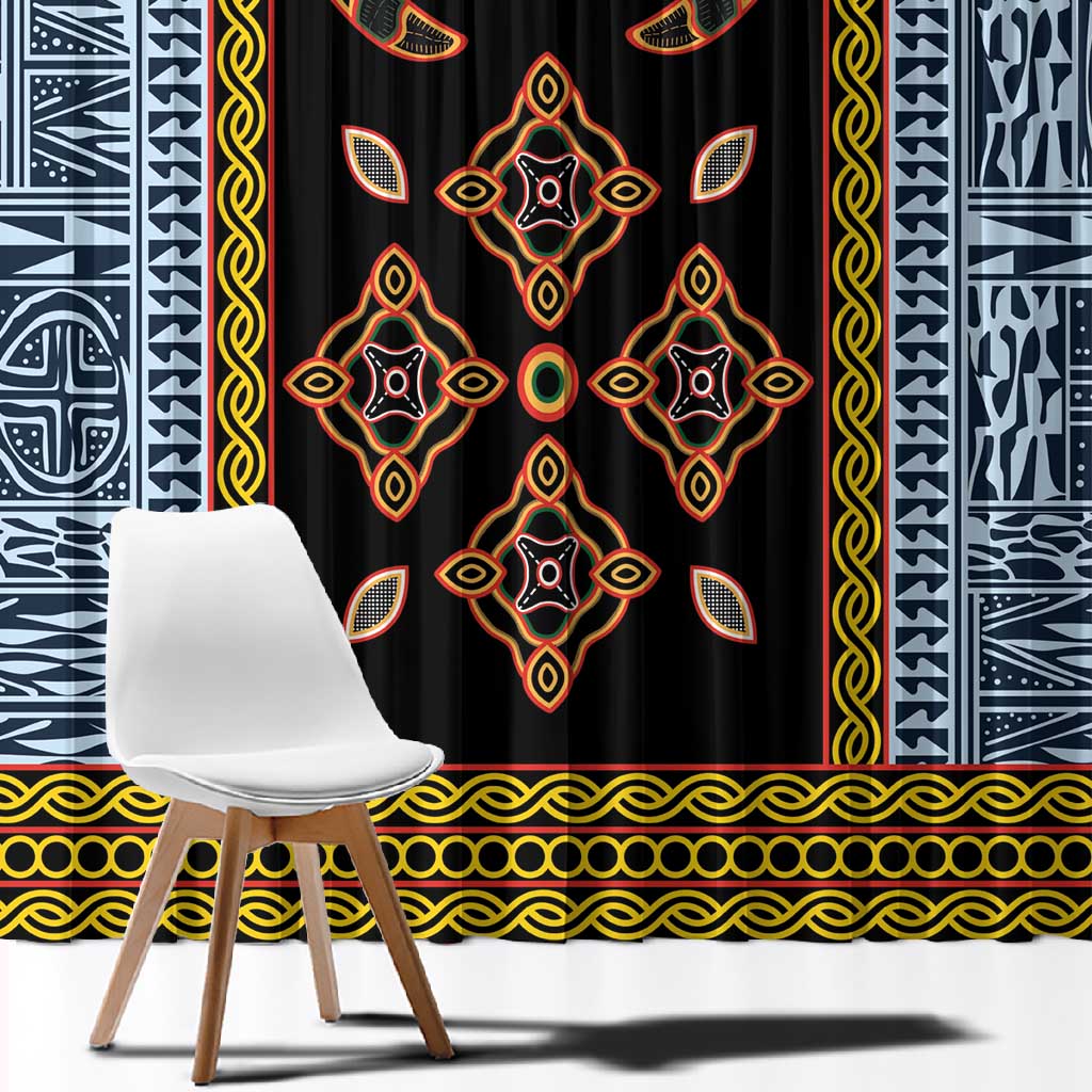 Cameroon Bamileke Toghu Pattern Window Curtain Bamenda Royal Cultural Design