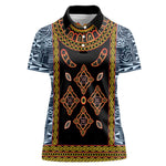 Cameroon Bamileke Toghu Pattern Women Polo Shirt Bamenda Royal Cultural Design
