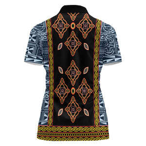 Cameroon Bamileke Toghu Pattern Women Polo Shirt Bamenda Royal Cultural Design