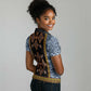 Cameroon Bamileke Toghu Pattern Women Polo Shirt Bamenda Royal Cultural Design