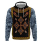 Cameroon Bamileke Toghu Pattern Zip Hoodie Bamenda Royal Cultural Design