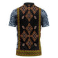 Cameroon Bamileke Toghu Pattern Zipper Polo Shirt Bamenda Royal Cultural Design