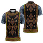 Cameroon Bamileke Toghu Pattern Zipper Polo Shirt Bamenda Royal Cultural Design