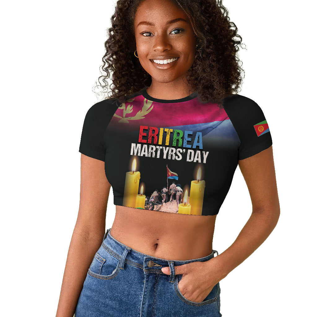 Personalized Eritrea Martyrs Day Raglan Cropped T shirt Eritrea EPLF Honoring Shida Heroes
