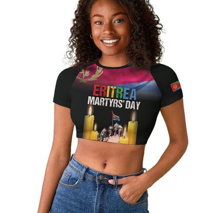 Personalized Eritrea Martyrs Day Raglan Cropped T shirt Eritrea EPLF Honoring Shida Heroes