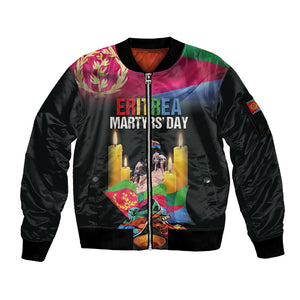 Personalized Eritrea Martyrs Day Sleeve Zip Bomber Jacket Eritrea EPLF Honoring Shida Heroes
