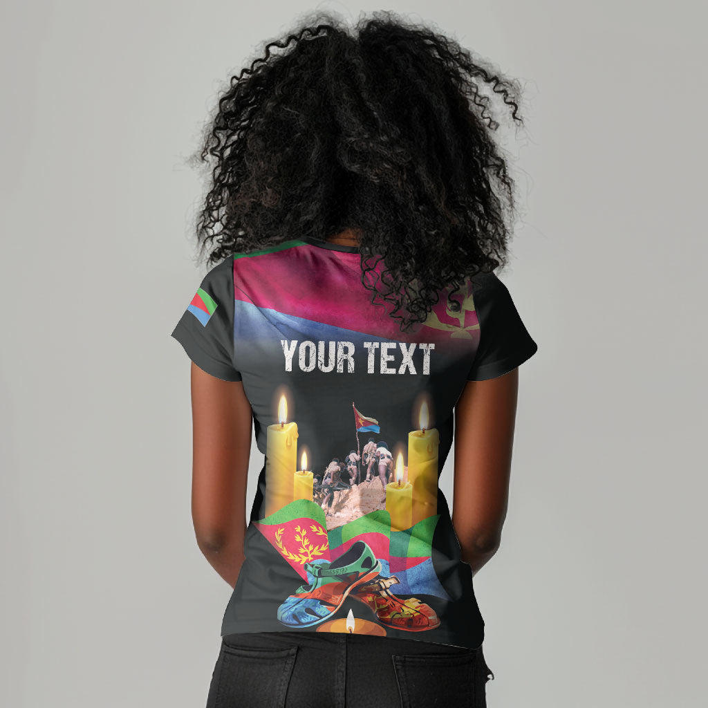 Personalized Eritrea Martyrs Day Women V-Neck T-Shirt Eritrea EPLF Honoring Shida Heroes