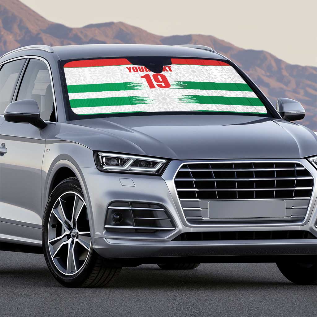 Custom Morocco Football Auto Sun Shade Road To Football Glory - African Pride