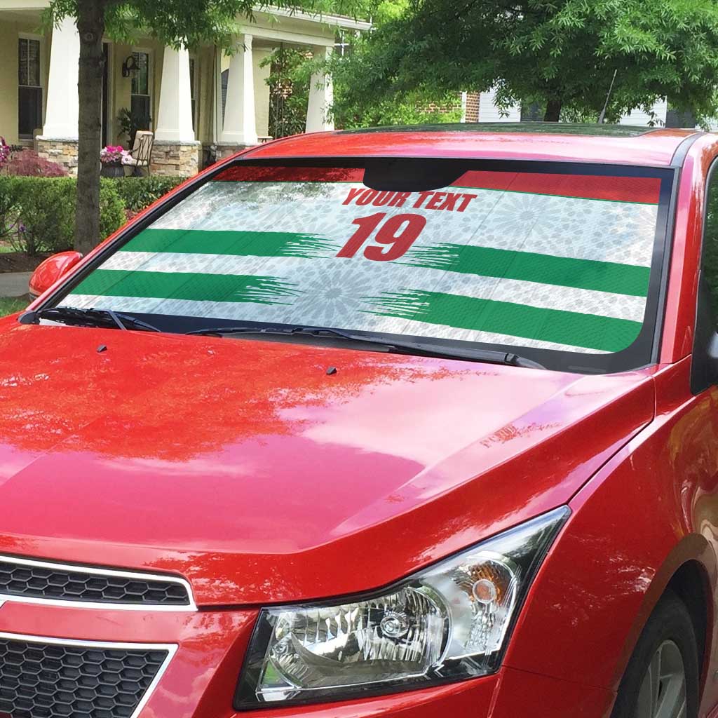Custom Morocco Football Auto Sun Shade Road To Football Glory - African Pride