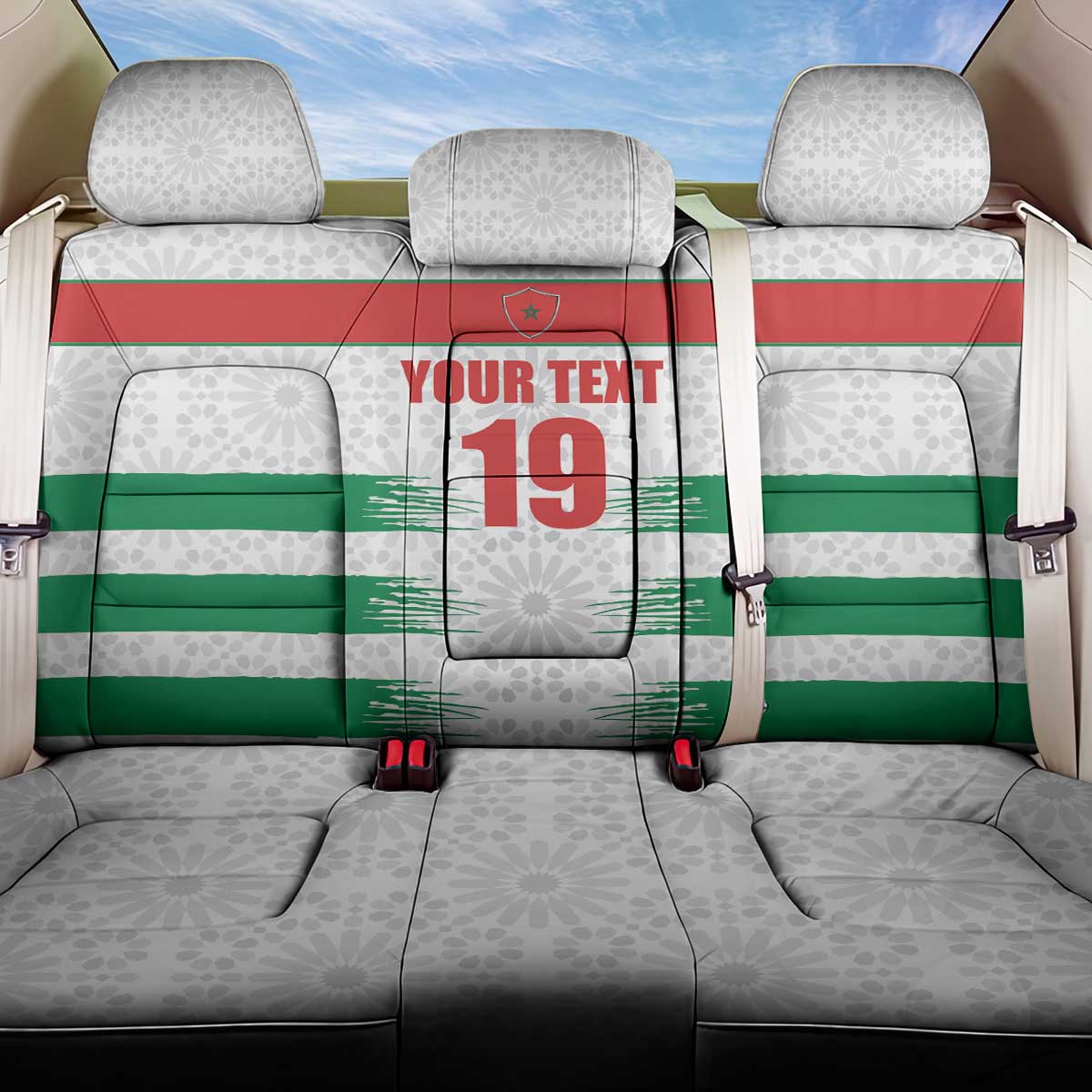 Custom Morocco Football Back Car Seat Cover Road To Football Glory - African Pride
