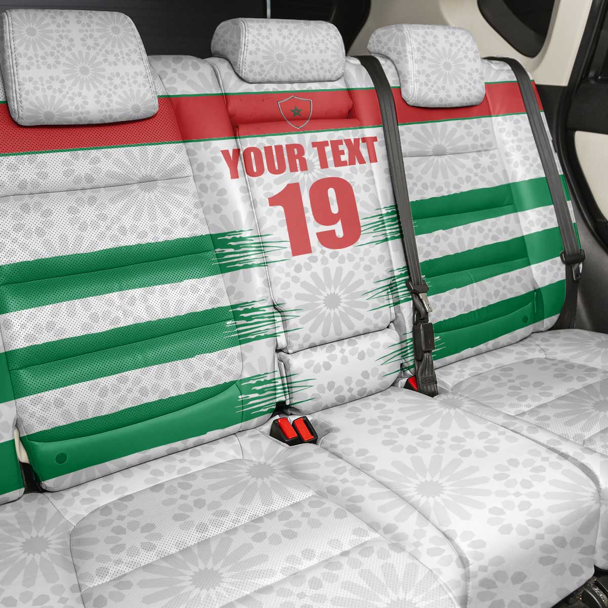 Custom Morocco Football Back Car Seat Cover Road To Football Glory - African Pride