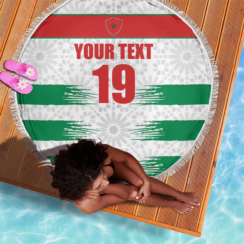 Custom Morocco Football Beach Blanket Road To Football Glory - African Pride