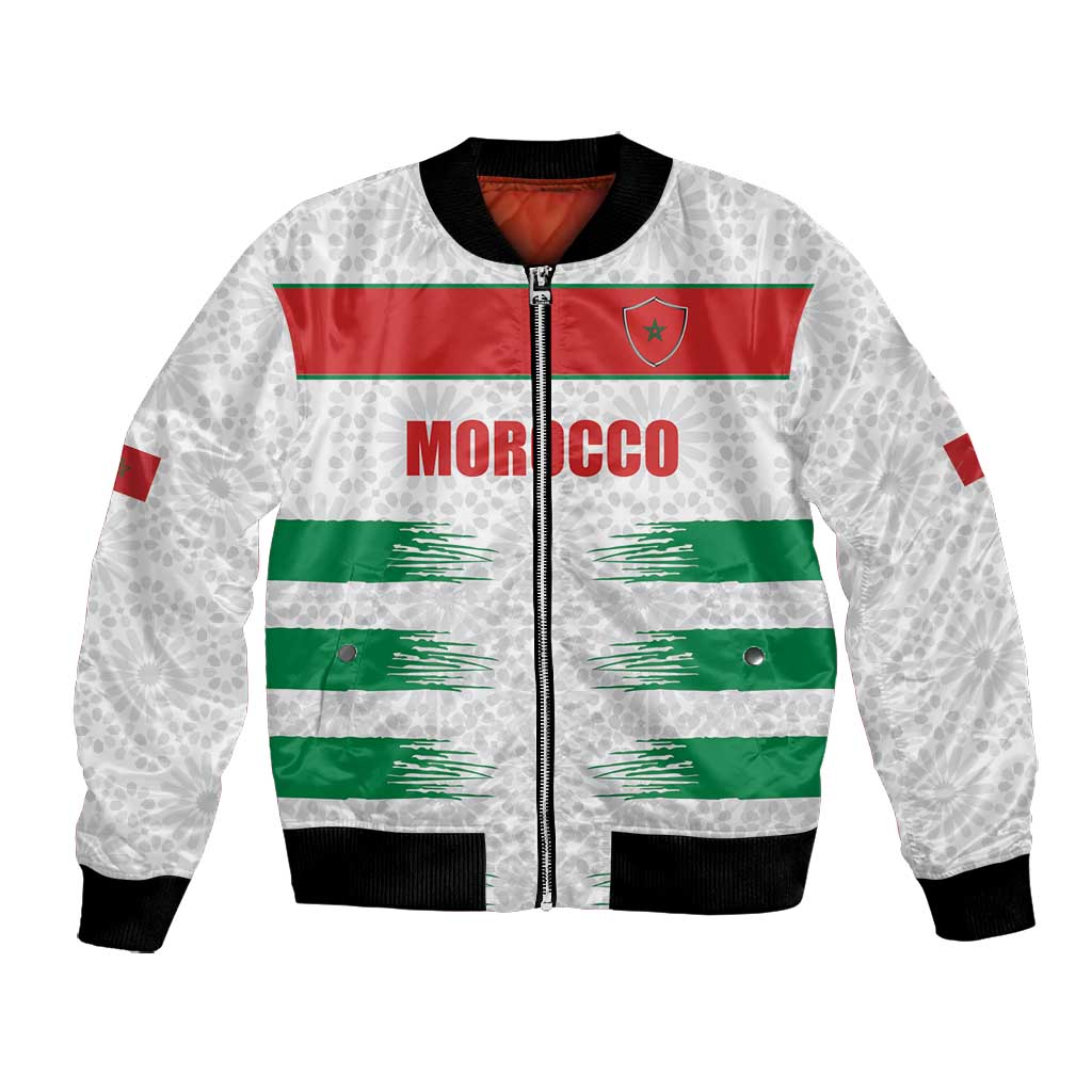 Custom Morocco Football Bomber Jacket Road To Football Glory - African Pride
