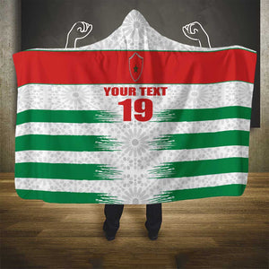 Custom Morocco Football Hooded Blanket Road To Football Glory - African Pride